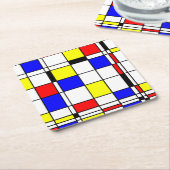 Mondriaanse minimalist De Stijl Modern art Kartonnen Onderzetters (Schuin)