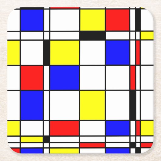 Mondriaanse minimalist De Stijl Modern art Kartonnen Onderzetters (Voorkant)