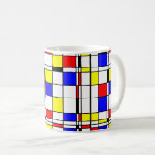 Mondriaanse minimalist De Stijl Modern art Koffiemok (Voorkant rechts)