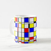 Mondriaanse minimalist De Stijl Modern art Koffiemok (Voorkant links)