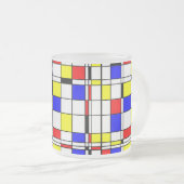 Mondriaanse minimalist De Stijl Modern art Matglas Koffiemok (Voorkant rechts)