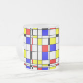 Mondriaanse minimalist De Stijl Modern art Matglas Koffiemok (Voorkant links)