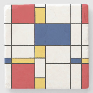 Mondriaanse Minimalistische Abstracte Kunst Primai Stenen Onderzetter