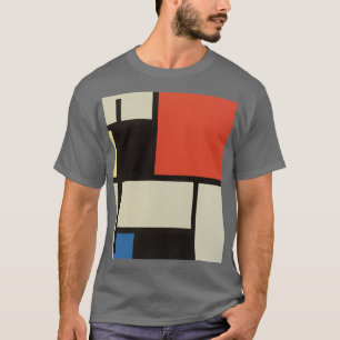 Mondriaanse samenstelling Modern Abstract donkergr T-shirt