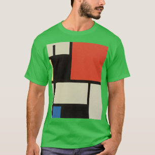 Mondriaanse samenstelling Modern Abstract Groen T-shirt