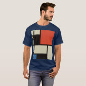 Mondriaanse samenstelling Modern Abstracte marine T-shirt (Voorkant volledig)
