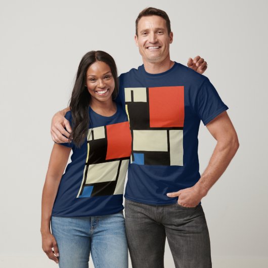 Mondriaanse samenstelling Modern Abstracte marine  T-shirt (Unisex)