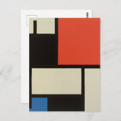 Mondriaanse samenstelling Moderne Abstracte schild Briefkaart (Voorkant / Achterkant)