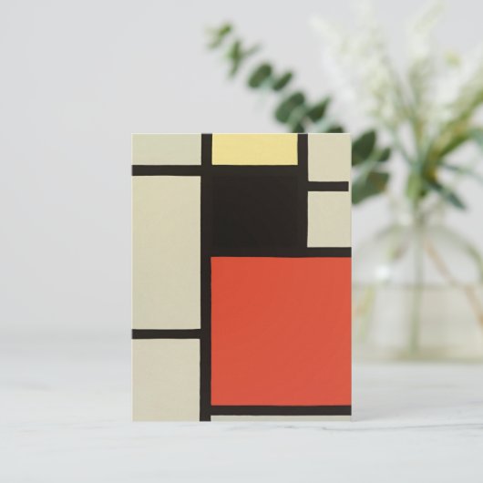 Mondriaanse samenstelling Moderne Abstracte schild Briefkaart (Staand voorkant)