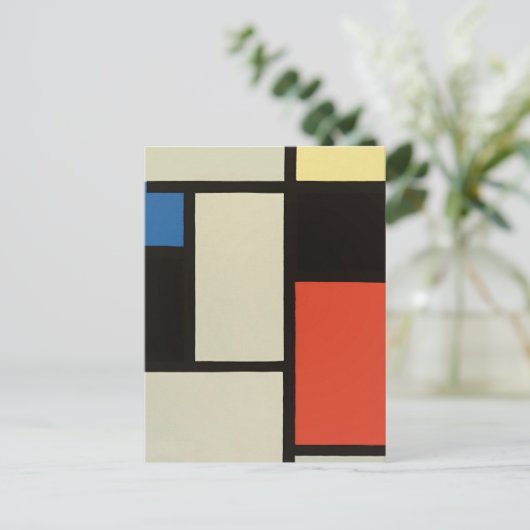 Mondriaanse samenstelling Moderne Abstracte schild Briefkaart (Staand voorkant)