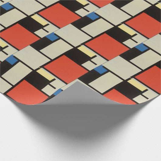 Mondriaanse samenstelling Moderne Abstracte schild Cadeaupapier (Hoek)