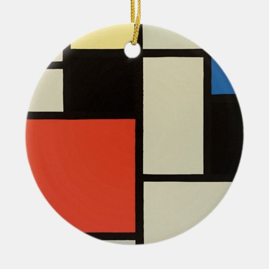 Mondriaanse samenstelling Moderne Abstracte schild Keramisch Ornament (Voorkant)