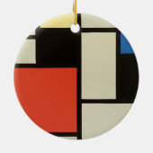Mondriaanse samenstelling Moderne Abstracte schild Keramisch Ornament (Achterkant)