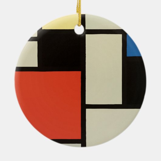 Mondriaanse samenstelling Moderne Abstracte schild Keramisch Ornament (Achterkant)