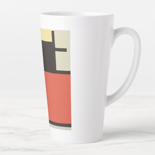 Mondriaanse samenstelling Moderne Abstracte schild Latte Mok (Rechts)