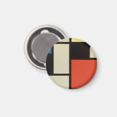 Mondriaanse samenstelling Moderne Abstracte schild Magneet (Voorkant / Achterkant)