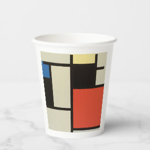 Mondriaanse samenstelling Moderne Abstracte schild Papieren Bekers