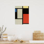 Mondriaanse samenstelling Moderne Abstracte schild Poster (Keuken)