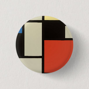 Mondriaanse samenstelling Moderne Abstracte schild Ronde Button 3,2 Cm