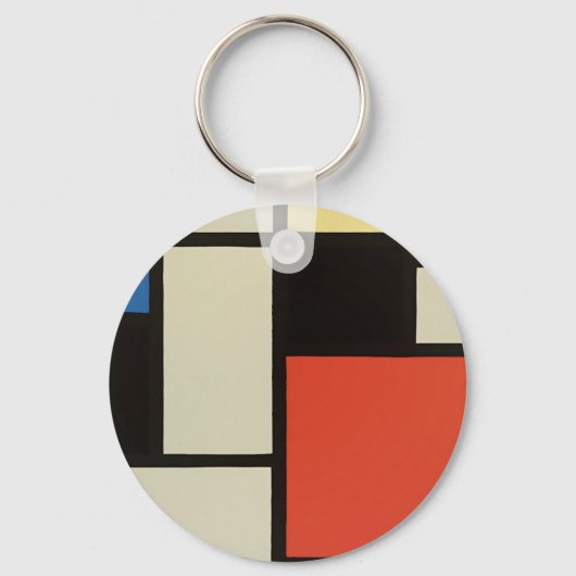 Mondriaanse samenstelling Moderne Abstracte schild Sleutelhanger (Voorkant)