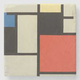 Mondriaanse samenstelling Moderne Abstracte schild Stenen Onderzetter