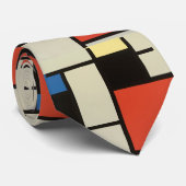 Mondriaanse samenstelling Moderne Abstracte schild Stropdas (Opgerold)