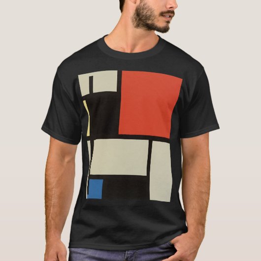 Mondriaanse samenstelling Moderne Abstracte schild T-shirt (Voorkant)