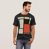 Mondriaanse samenstelling Moderne Abstracte schild T-shirt (Voorkant volledig)