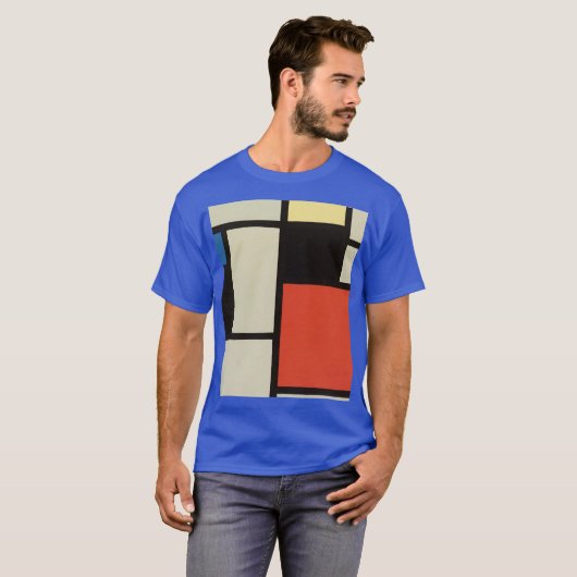 Mondriaanse samenstelling Moderne Abstracte schild T-shirt (Voorkant volledig)