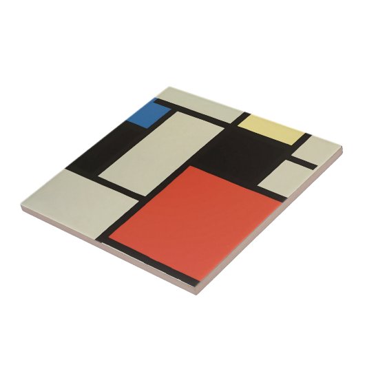 Mondriaanse samenstelling Moderne Abstracte schild Tegeltje (Zijkant)