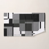 Mondriaanse stijl Abstract Matig Patroon Zwart wit Bad Handdoek (Handdoek)