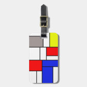 Mondriaanse stijl bagagelabel (Voorkant verticaal)