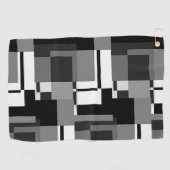 Mondriaanse stijl Grijze Abstracte Moderne Geometr Golfhanddoek (Horizontaal)