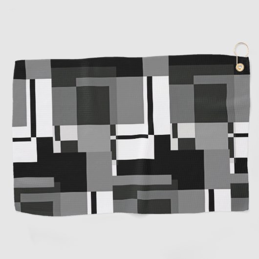 Mondriaanse stijl Grijze Abstracte Moderne Geometr Golfhanddoek (Horizontaal)