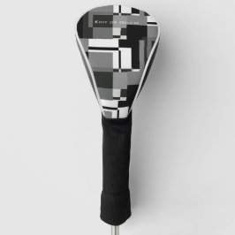 Mondriaanse stijl Grijze Abstracte Moderne Geometr Golfheadcover