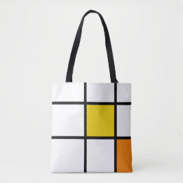 Mondriaanse stijl in geel en oranje tote bag