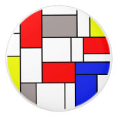Mondriaanse stijl keramische knop (Voorkant)