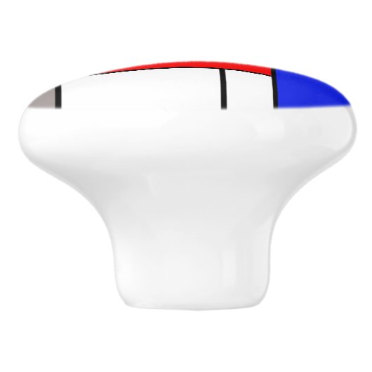 Mondriaanse stijl keramische knop (Zijkant)
