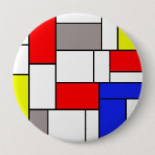 Mondriaanse stijl ronde button 4,0 cm (Voorkant)