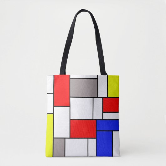 Mondriaanse stijl tote bag (Voorkant)