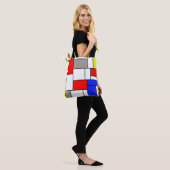 Mondriaanse stijl tote bag (Op model)