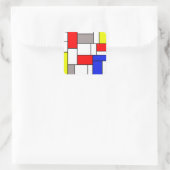 Mondriaanse stijl vierkante sticker (Tas)