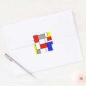 Mondriaanse stijl vierkante sticker (Envelop)