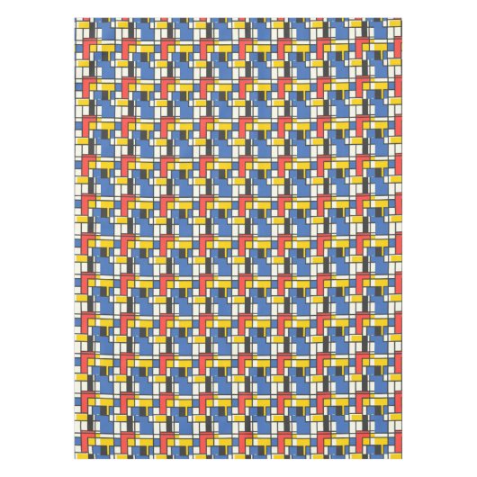 Mondriaanstijl kleurblokken tafelkleed (Voorkant)