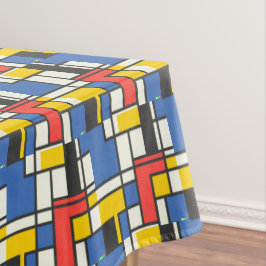 Mondriaanstijl kleurblokken tafelkleed
