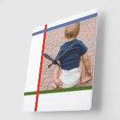 mondrian aanpasbare kleurenblok-baby muurklok vierkante klok (Hoek)