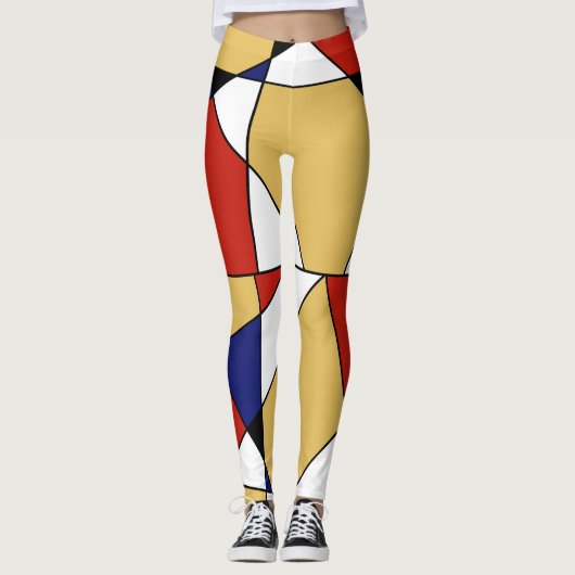 MONDRIAN ABSTRACT DE-STIJL ART LEGGINGS (Voorkant)
