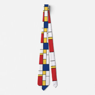 Mondrian Abstracte Kunst Minimalistische Primaire Stropdas