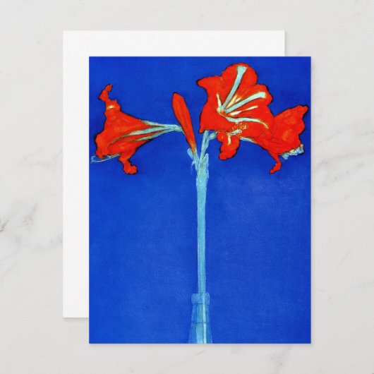 Mondrian Amaryllis Invitations Kaart (Voorkant / Achterkant)