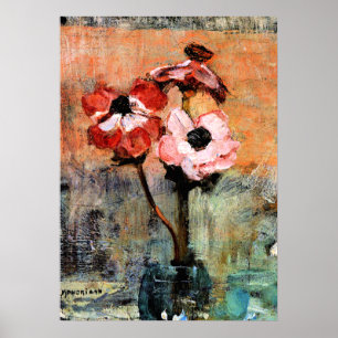 Mondrian - Anemonen in een vaas Poster